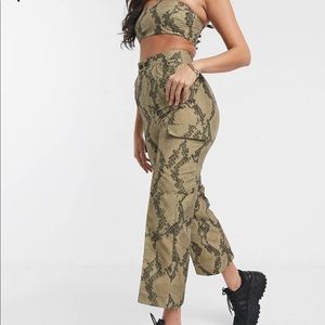 ASOS slim combat snake print pants